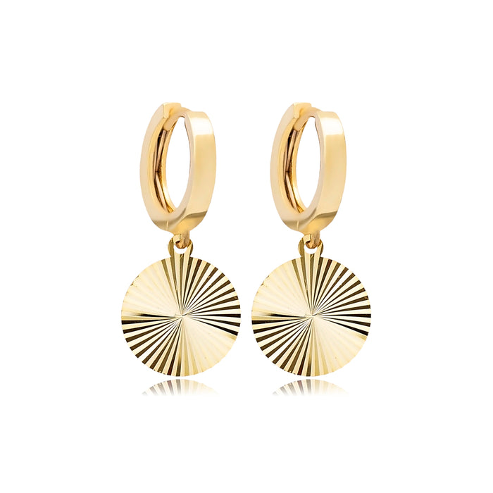 Sunburst Sunrise Dangling Hoop Earrings