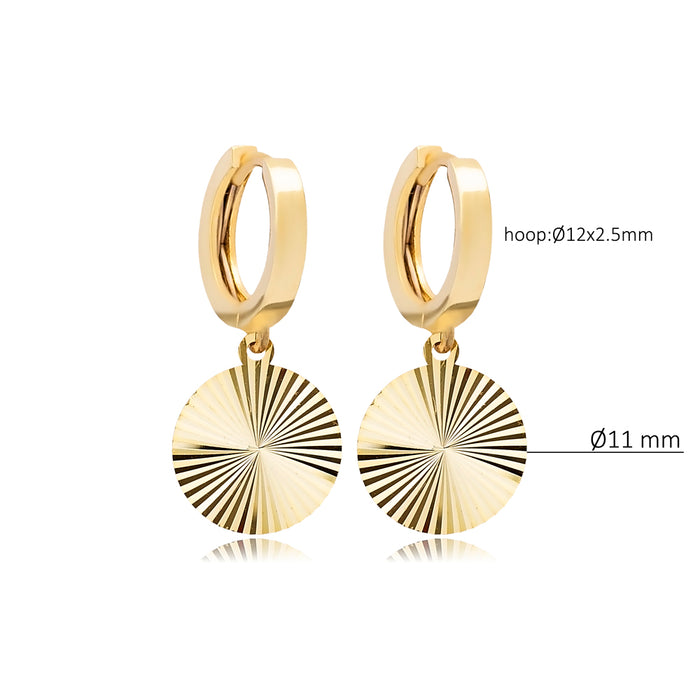 Sunburst Sunrise Dangling Hoop Earrings