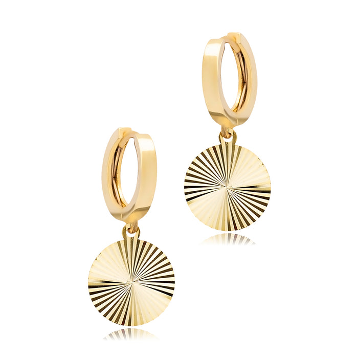 Sunburst Sunrise Dangling Hoop Earrings