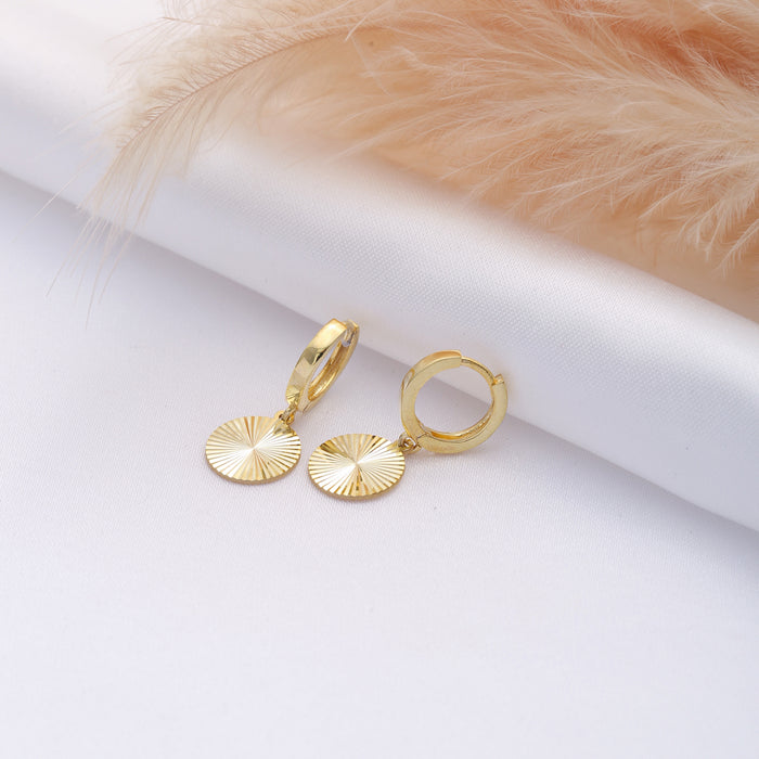 Sunburst Sunrise Dangling Hoop Earrings