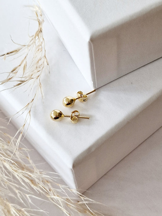 14k Gold Ball Stud Earring