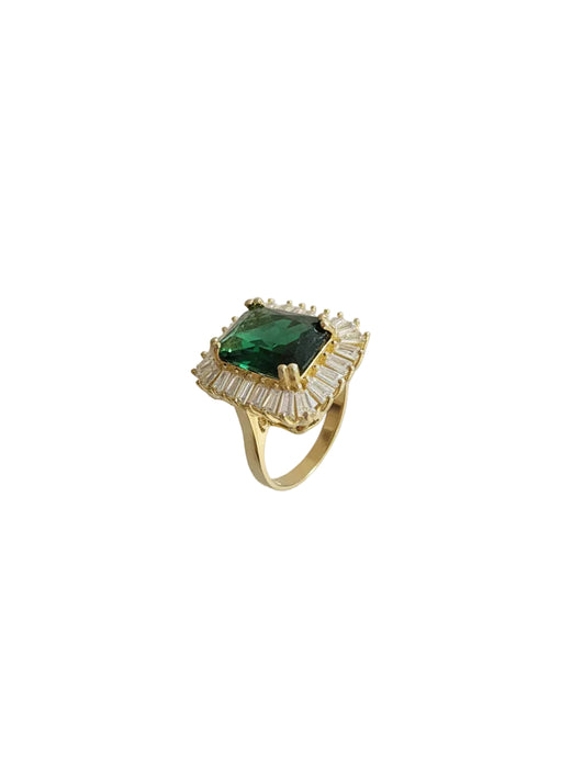 Cocktail Ring Emerald CZ