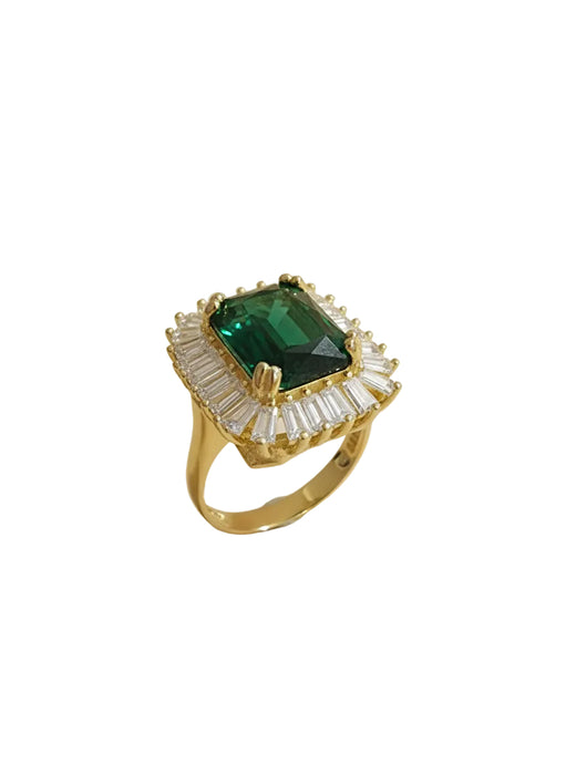 Cocktail Ring Emerald CZ
