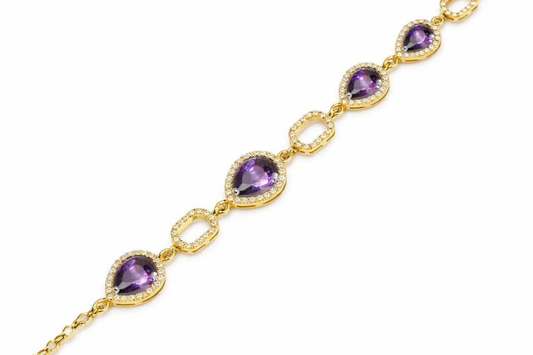 Amethyst Halo Bracelet