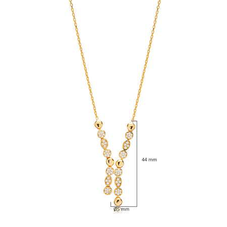  Silver Gold Plated necklace with diamond accents 