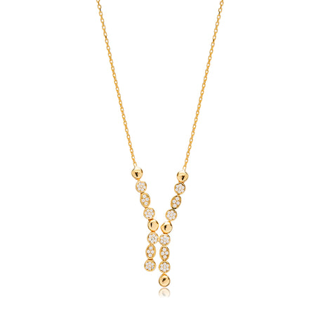 Gold  Plated necklace with a Y-shaped pendant 