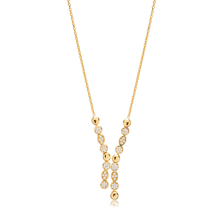 Gold  Plated necklace with a Y-shaped pendant 