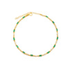 Gold  and Rhodium Plated Anklet  Emerald Colour Stone 