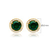 Sterling silver gold and rhodium plated emerald colour stud earrings 