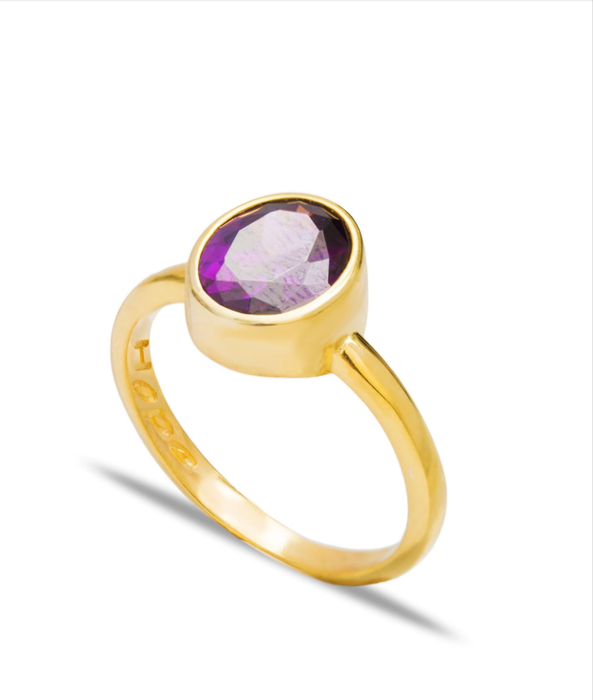 Oval Amethyst Stone Ring