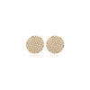 Gold round earrings with embedded stones