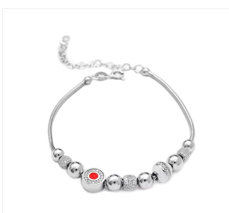 Red Zircon Charm Bracelet