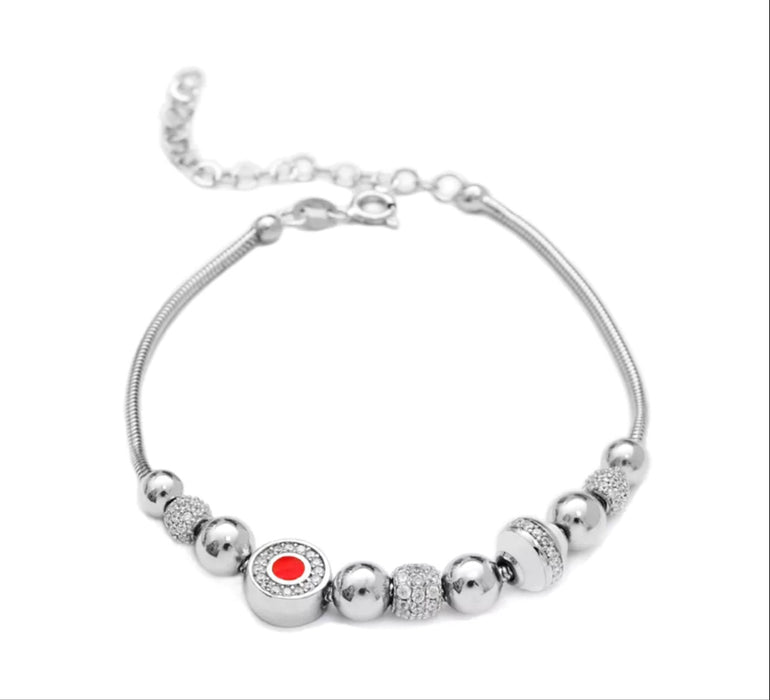 Red Enamel Charm Bracelet