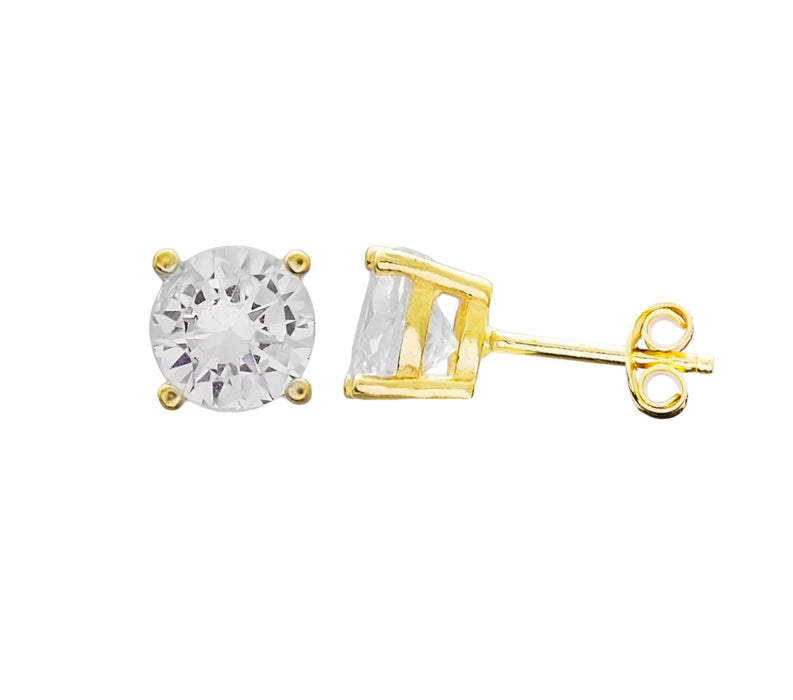 14K Gold Solitaire Design Earring