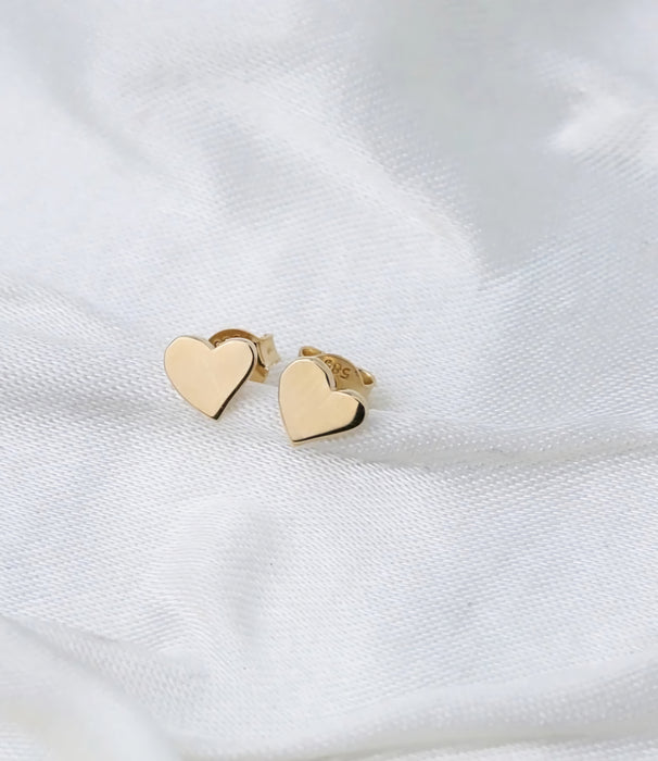 14k Gold Heart Stud