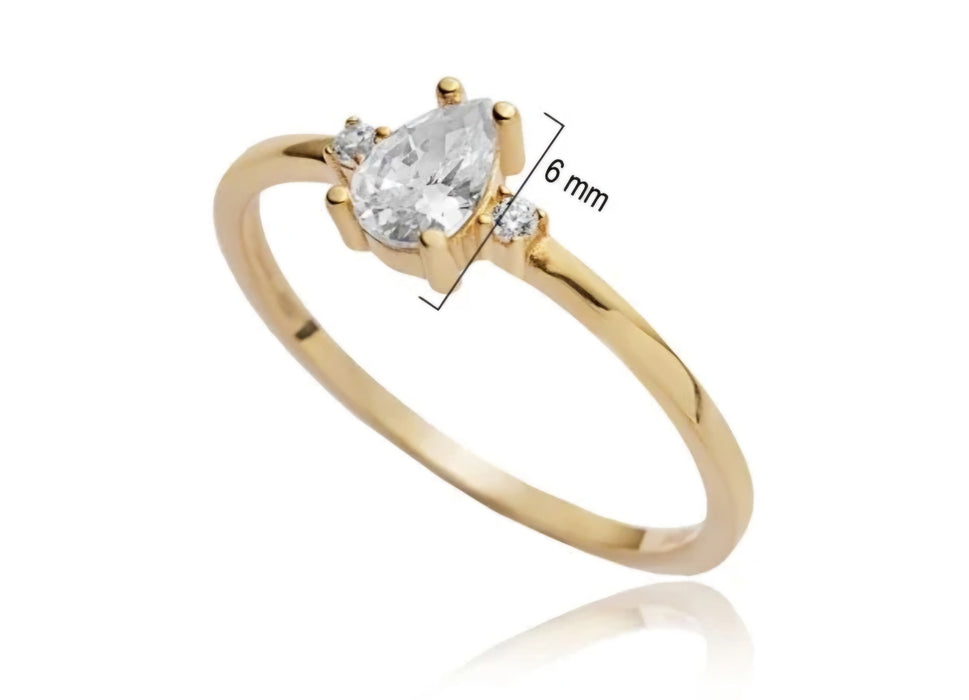 14k Gold Pear Cluster Ring