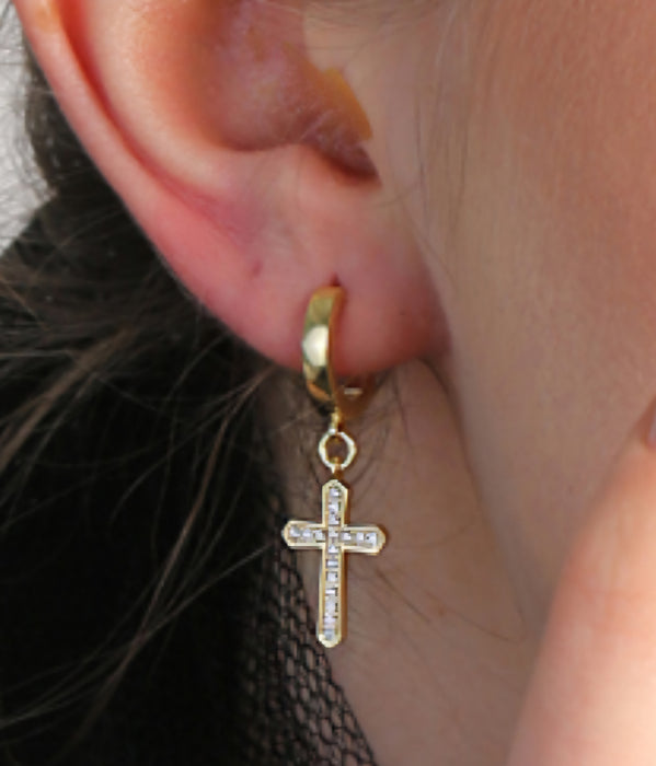 Trendy Cross Design Earrings