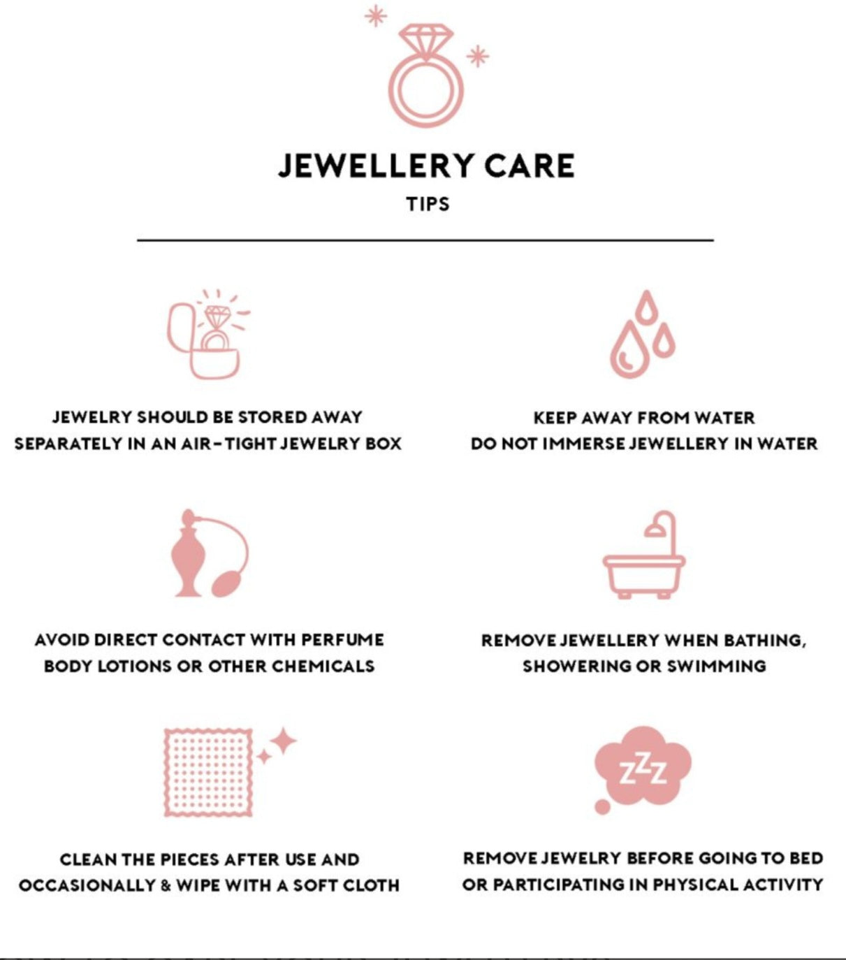 Jewellery Care Instructions