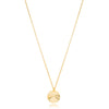 Gold necklace with a round pendant 