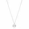 Silver necklace with a round pendant 