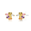 Multicolour gemstone earrings with gold plated stud