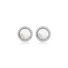 Pair of  silver gold  and rhodium plated earrings with round and diamond accents 