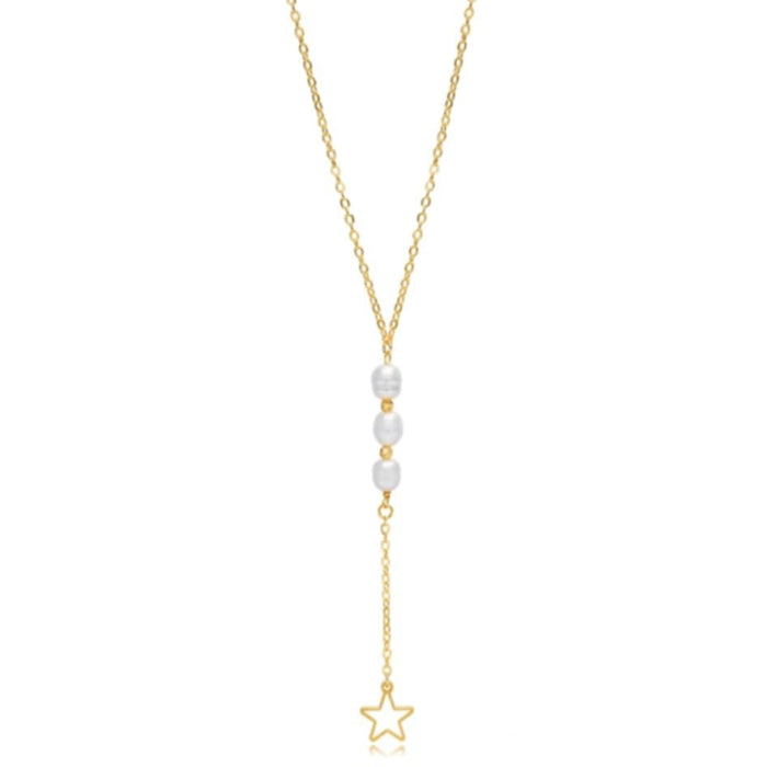 Star Pearls Tier Drop Necklace
