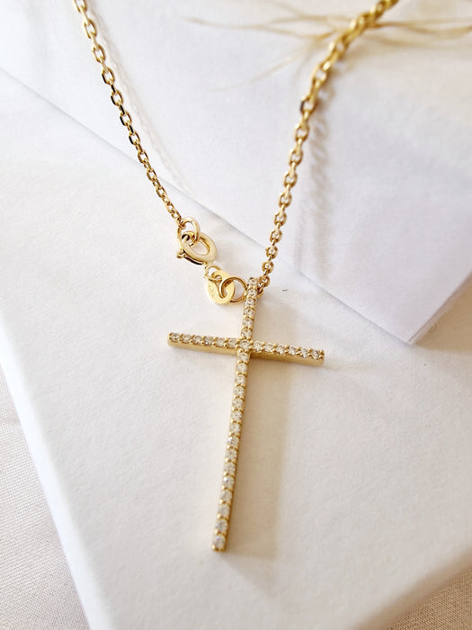 14k Gold Cross  Necklace