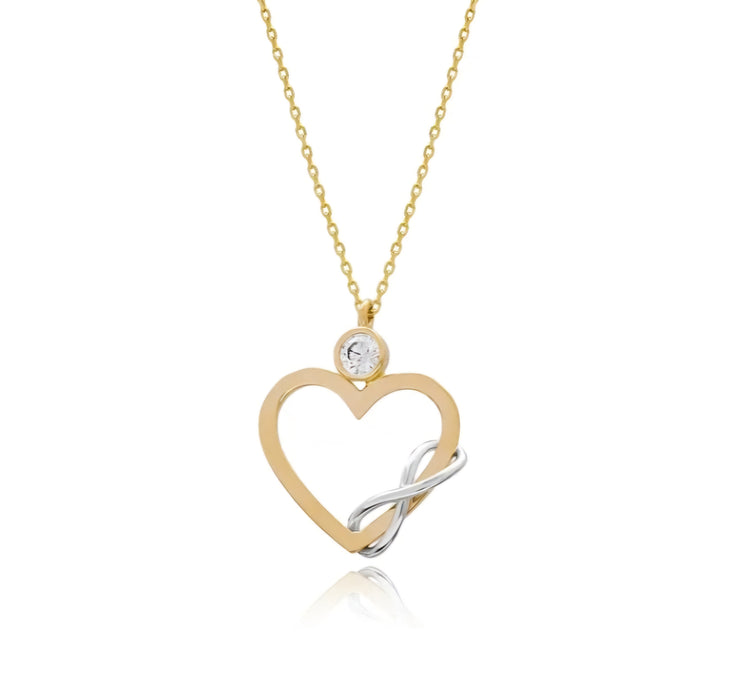 14k Gold Interlocking Heart Infinity