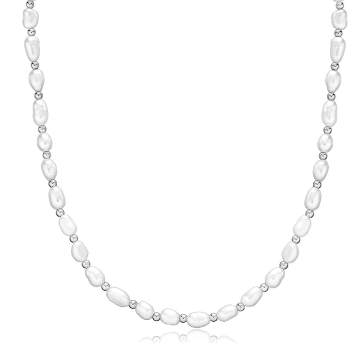 Natural Pearl Silver Necklace