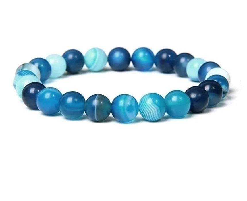 Striped Sky Blue Agate