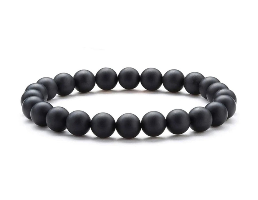 Black Agate Matte Bracelet