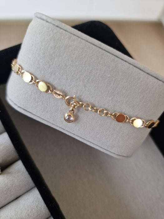 14k Gold Mini Disc Chain Bracelet