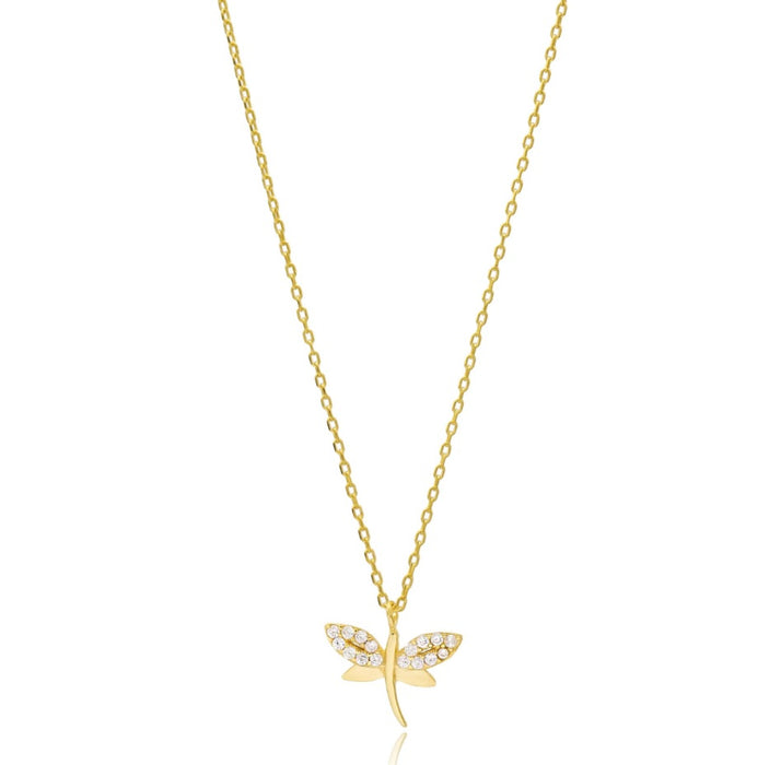 Dragonfly CZ 925 Sterling Silver Necklace