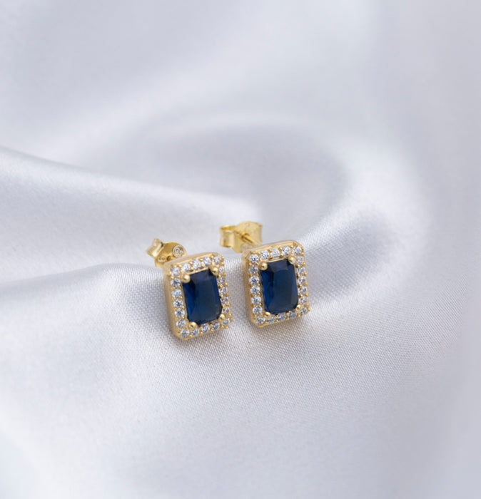 Push Back Post Sapphire Earrings