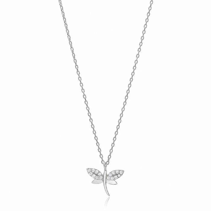 Dragonfly CZ 925 Sterling Silver Necklace
