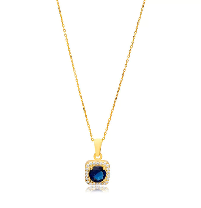 Round Shape Sapphire Necklace