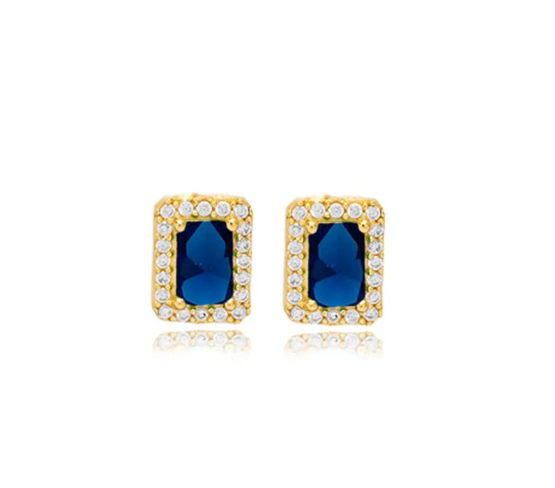 Push Back Post Sapphire Earrings