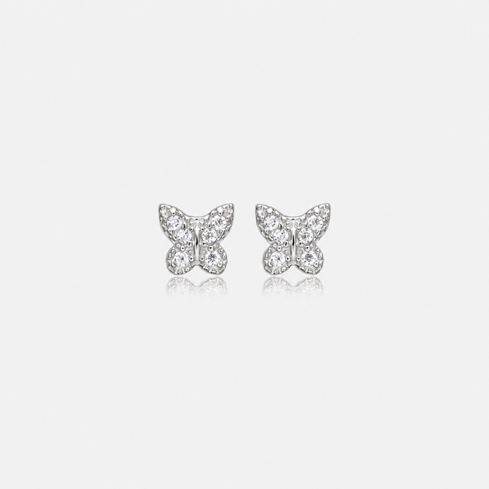 Butterfly CZ 925 Sterling Silver Stud Earrings
