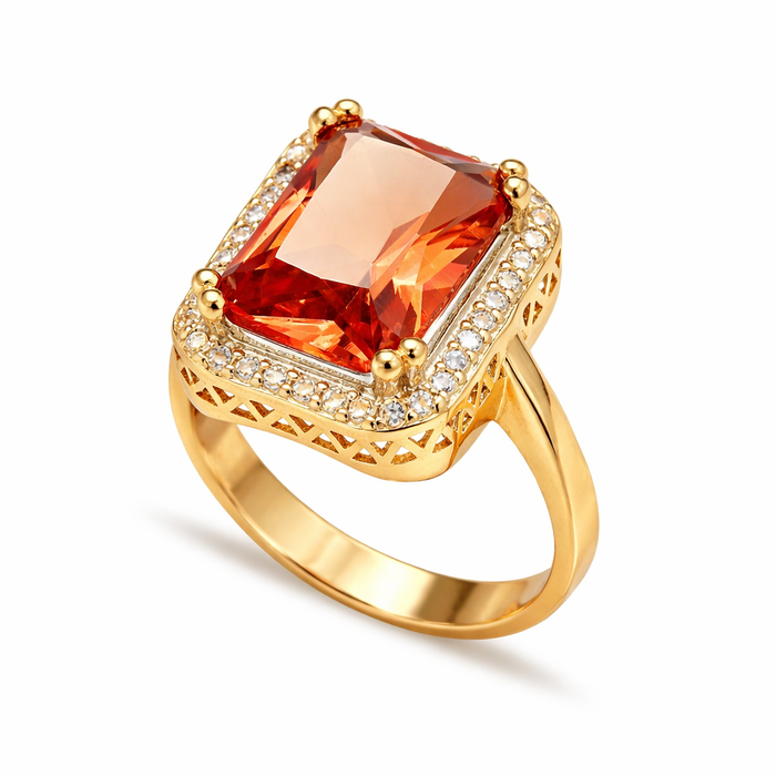 Zultanite Halo Statement Ring