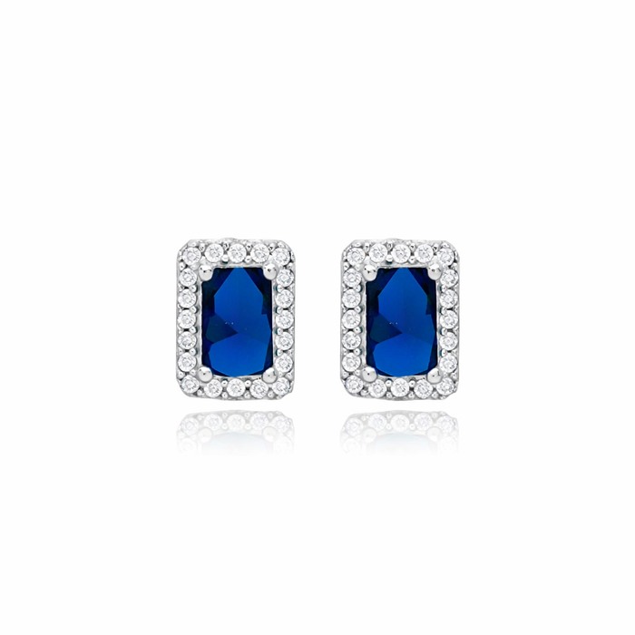 Blue Halo Stud Earrings