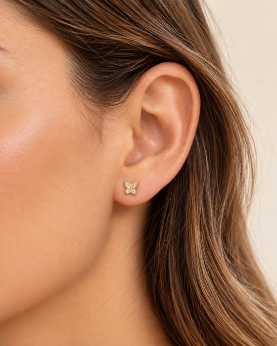 Butterfly CZ 925 Sterling Silver Stud Earrings