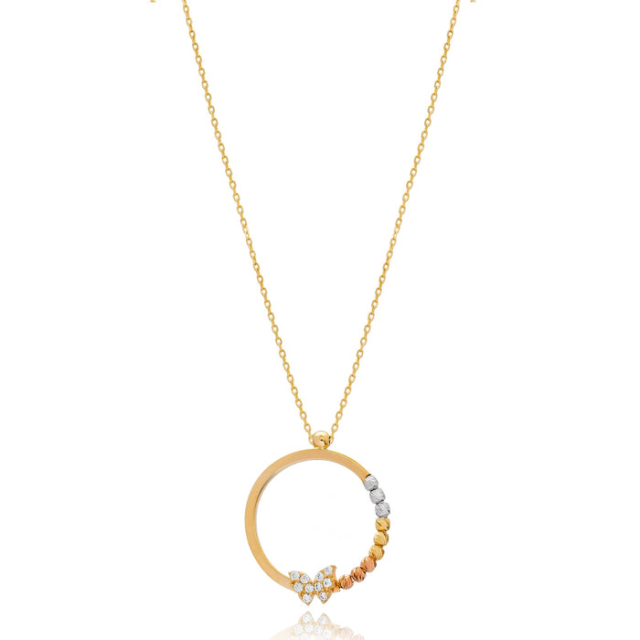 14k Gold Tri-Colour Ring Pendant