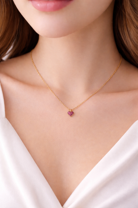 Mini Heart  Ruby CZ