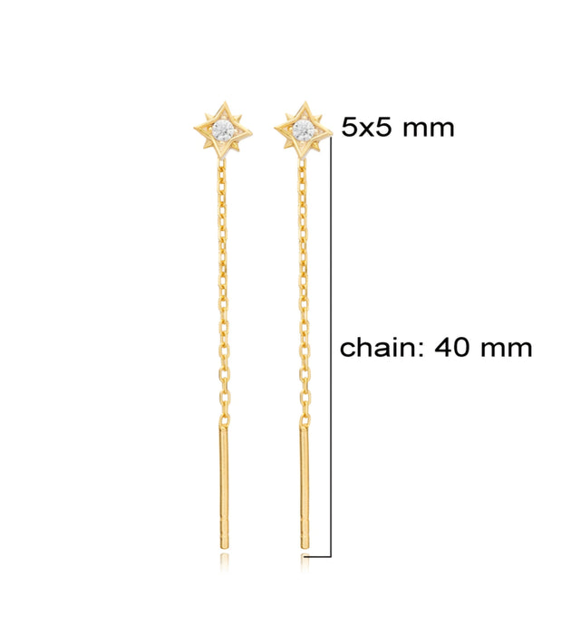 Threader Zircon Stone Earrings