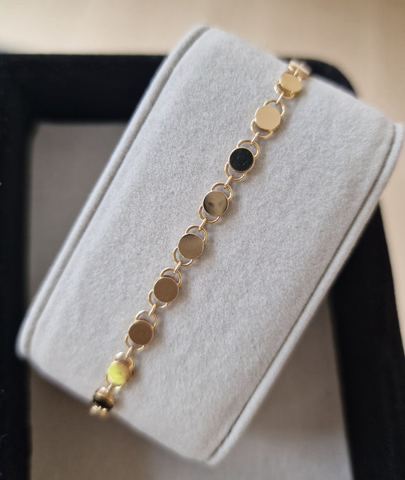 14k Gold Mini Disc Chain Bracelet