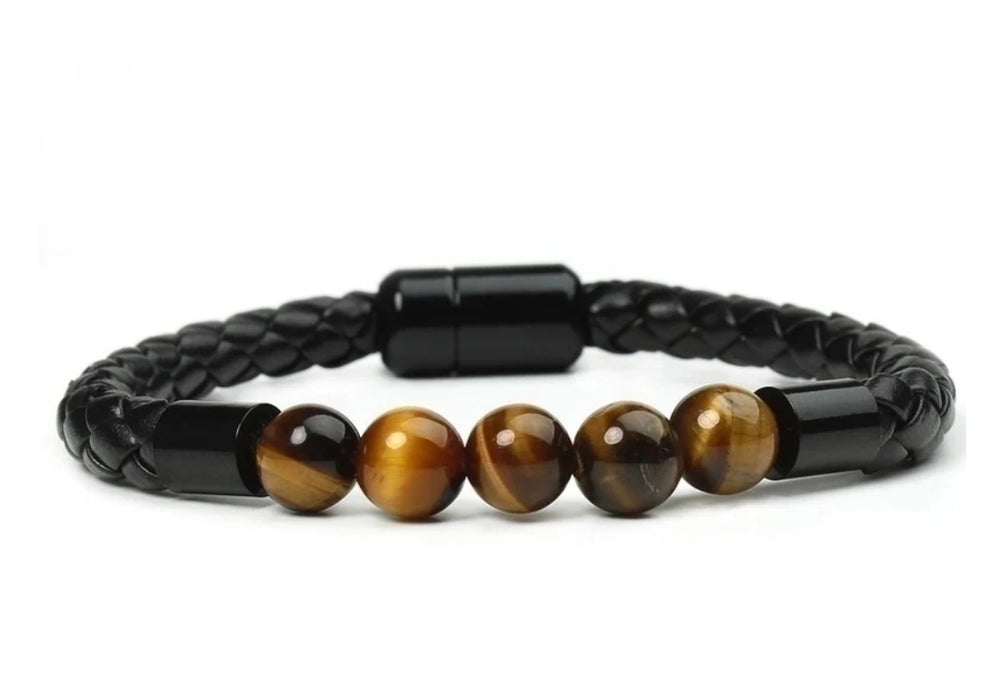 Braided Tiger-Eye Bracelet