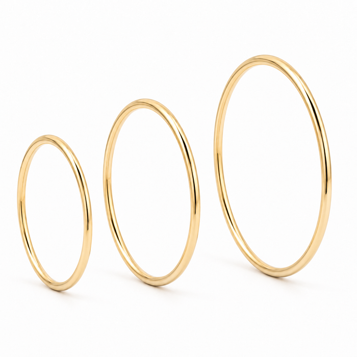 Set of 3 Gold-Plated Sterling Silver Stacking Rings