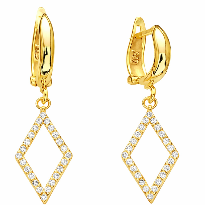 Geometric Drop Huggie Earrings