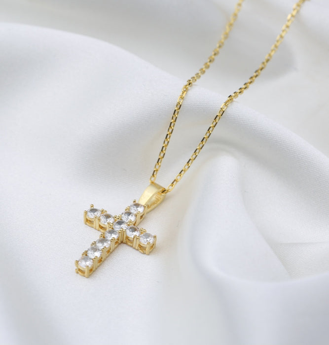 Clear Zircon Cross